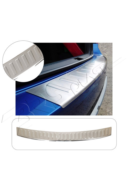 Skoda Octavia A7 SD Uyumlu 2013-2016 Krom Arka Tampon Üstü Koruma Paslanmaz Çelik