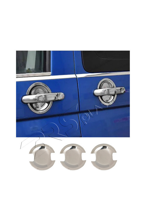 Volkswagen Transporter T6 Uyumlu Krom Kapı Kolu Tası 3 Parça Paslanmaz Çelik