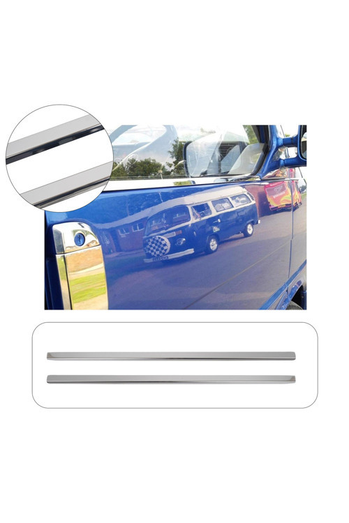 Volkswagen Transporter T4 Uyumlu 1990-2003 Krom Cam Çıtası 2 Parça Paslanmaz Çelik