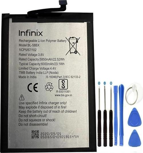 İnifix Hote 9 Play Pil Batarya Bl-58bx+tamir Set 6000 Mah