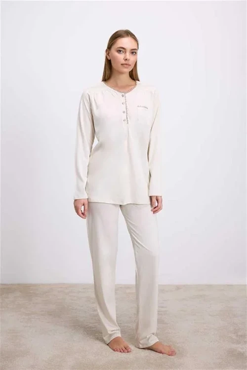Uzun Kollu T-Shirt ve Pantolon Pijama Takım