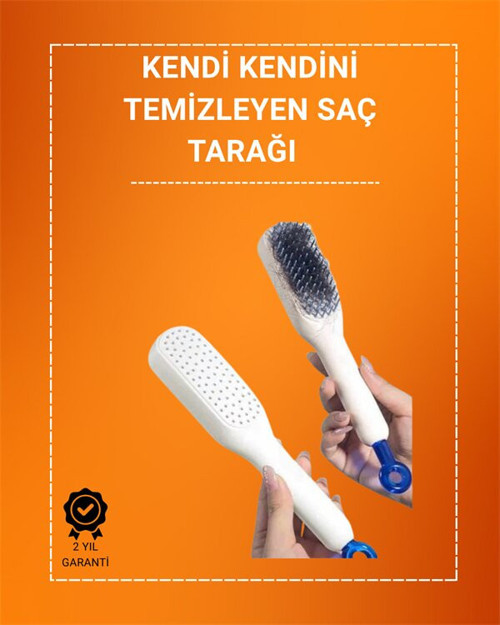 Kafa Derisi Masajlı Saç Tarağı – Kendini Temizleyen Anti-Statik - GGGGGG3417-1864