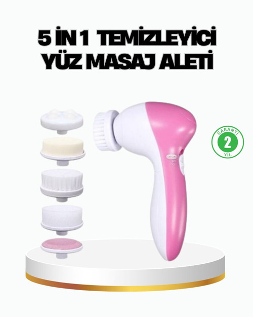 5’i 1 Arada Yüz Temizleme Cihazı – Masaj Fırça Peeling ve Krem Uygulama Apar - GGGGGG5829-3
