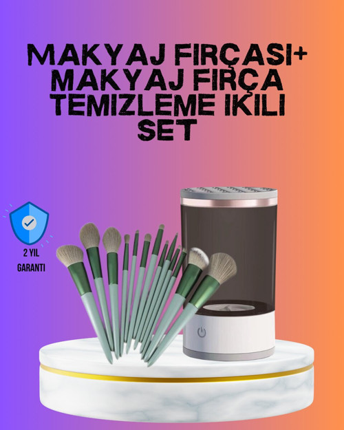 USB Şarjlı Makyaj Fırçası Temizleyici + Profesyonel Fırça Seti - GGGGGG2709-2780