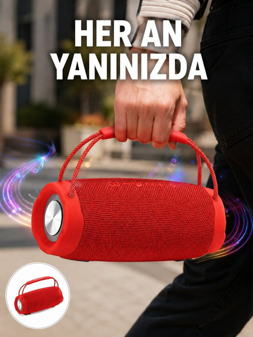 TF Kart ve AUX Destekli IPX6 Suya Dayanıklı Bluetooth Hoparlör Yeni Nesil - GGGGGG1517-9326