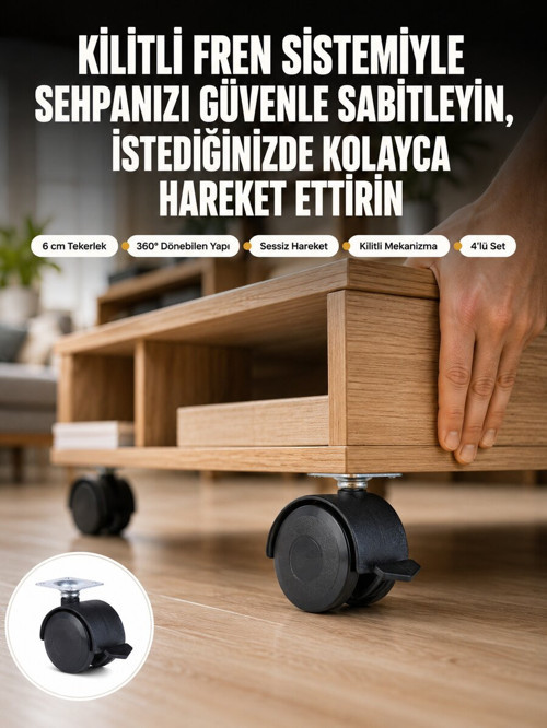Sehpa ve Restoran Arabası İçin Kilitli Ayak 4’lü - GGGGGG5272-2222