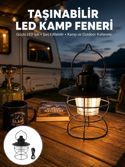 4 Fonksiyonlu Dekoratif Kamp Lambası – Tungsten Ampul USB Çıkışlı Yeni Nesil - GGGGGG1428-5