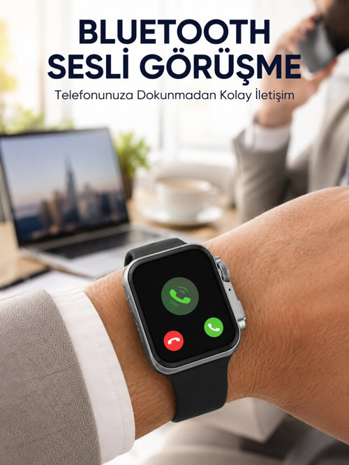 RS12 PRO+ Titanyum Kasa Akıllı Saat – Uyku ve Nabız Takibi Suya Dayanıklı Blu - GGGGGG8748-3