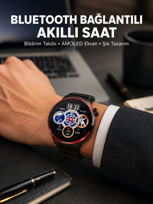 NFC Destekli Akıllı Saat AMOLED Ekranlı Şık Tasarım Yeni Nesil - GGGGGG4764-1503