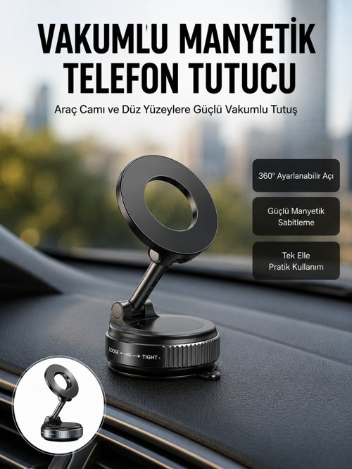 360 Derece Ayarlanabilir Manyetik Araç Telefon Standı Yeni Nesil - GGGGGG9500-5093
