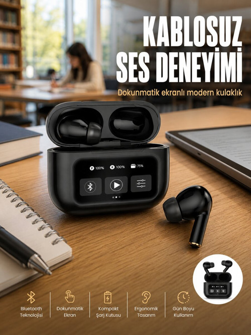 2.Nesil Pro Ekranlı Sesli Görüşme Yapabilen Kablosuz Bluetooth Kulaklık Yeni Ne - GGGGGG2036-5