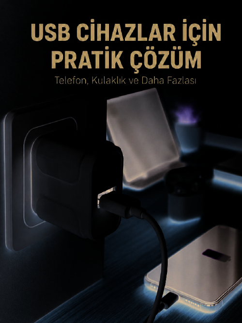 12W USB Şarj Adaptörü 5V 2.4A Hızlı ve Güvenli Şarj Başlığı - GGGGGG8939-5835