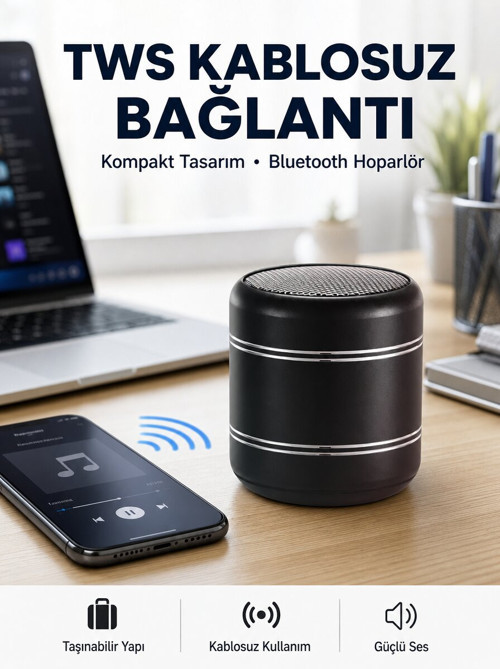 Taşınabilir Silindir Tasarım Bluetooth 5.0 Hoparlör Yüksek Bas Performanslı Ye - GGGGGG8808-5