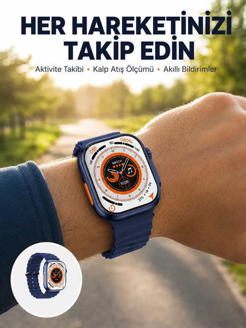 Ultra Akıllı Saat 2.05 İnç Büyük Ekran Bluetooth Aramalı IP67 Yeni Nesil - GGGGGG7770-5508