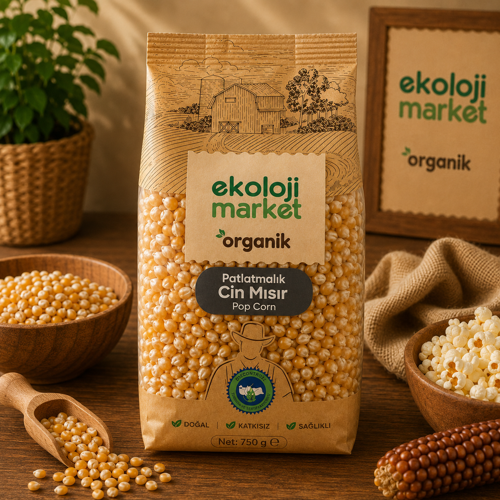 Organik Glutensiz Patlatmalık Cin Mısır 750 Gr.