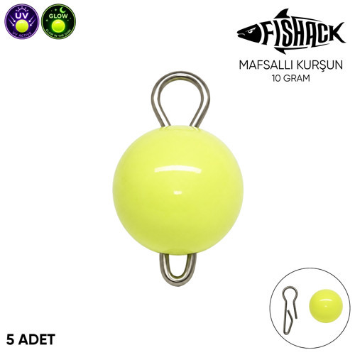 Mafsallı Kurşun - Hareketli İğne Kurşunu - UV Yeşil - 5'li Paket - 10 Gram