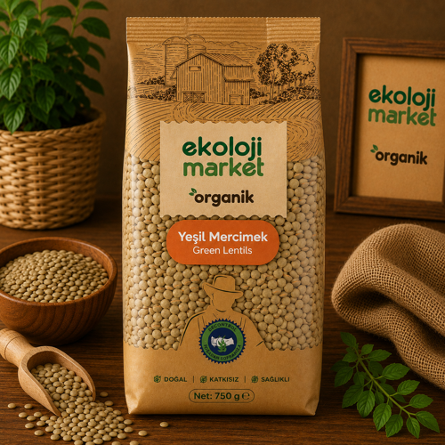 Organik Glutensiz Yeşil Mercimek 750 Gr.