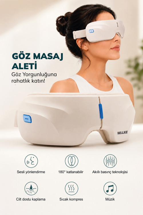 Bluetoothlu Müzik Çalarlı Isıtmalı Akıllı Göz Masaj Cihazı G-02