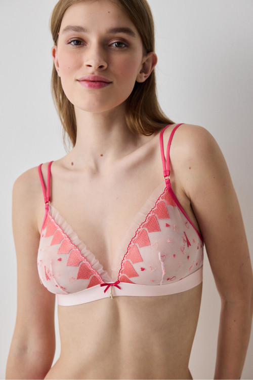 Triangle Pembe Sütyen - Loves Paris Koleksiyonu