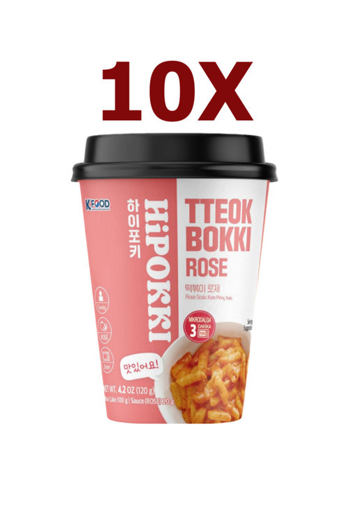 Rose Soslu Kore Tteokbokki Pirinç Keki 120gr 10'lu Set