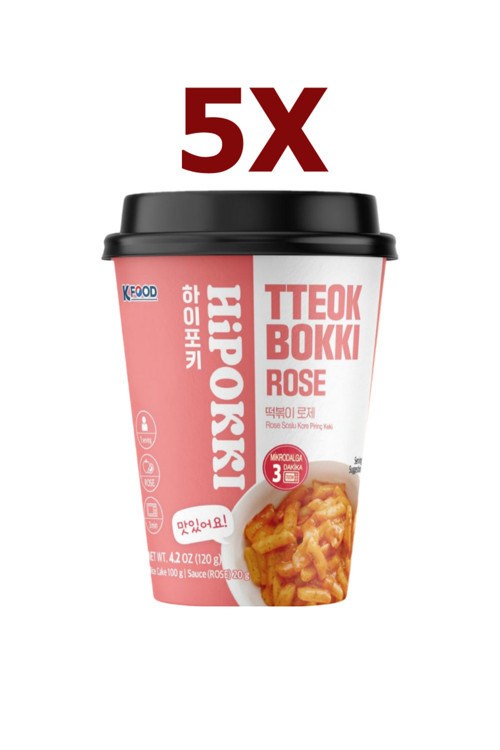 Rose Soslu Kore Tteokbokki Pirinç Keki 120gr 5'li Set