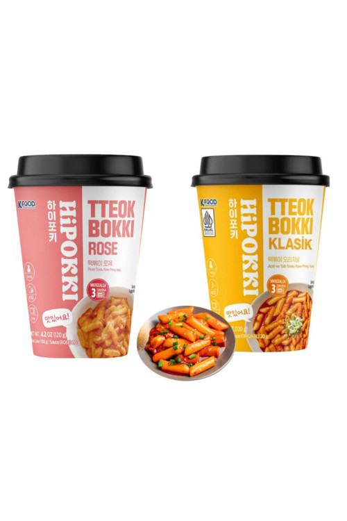 Rose Soslu Ve Klasik Soslu Tteokbokki Kore Pirinç Keki 120gr 2'li set