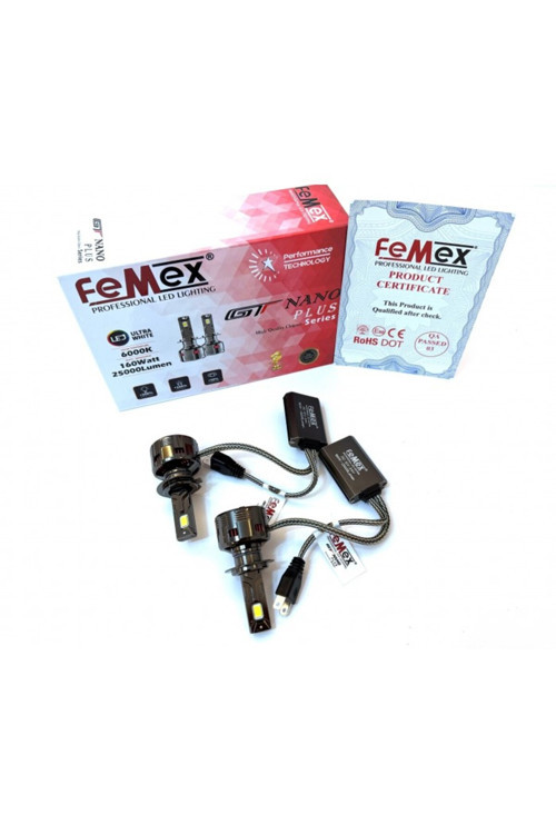 Femex H7 Led Xenon Led Headlight GT Nano Plus Csp LUMILED ROYAL Chipset Radyatör Soğutmalı