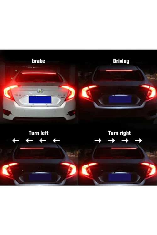 Audi A8 Bagaj Üstü Arka Cam Led 90cm 3.stop Hareketli 6 Kablolu 4 Mod