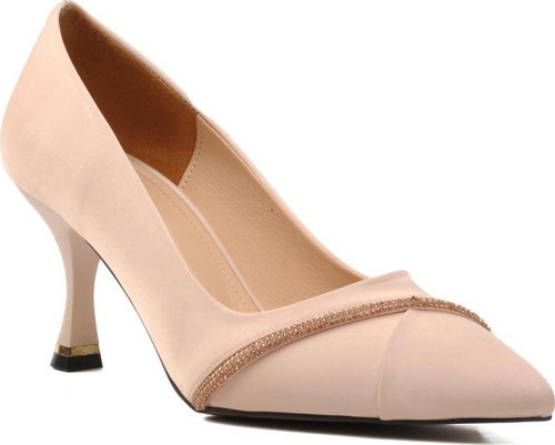 312039 Bej Saten Kadın Stiletto