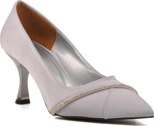 312039 Gümüş Saten Kadın Stiletto