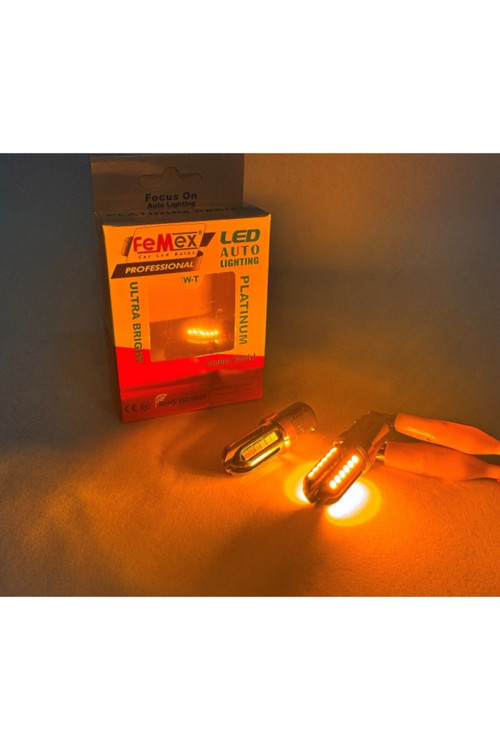 P21W 1156 15W Tek Duy Turuncu Led Ampul FEMEX Platinum