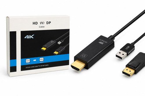 Büro Ev Ofis Cihazları için 26CM 4K 60HZ Hdmı Usb To DP Aktif Dönüştürücü Kablo