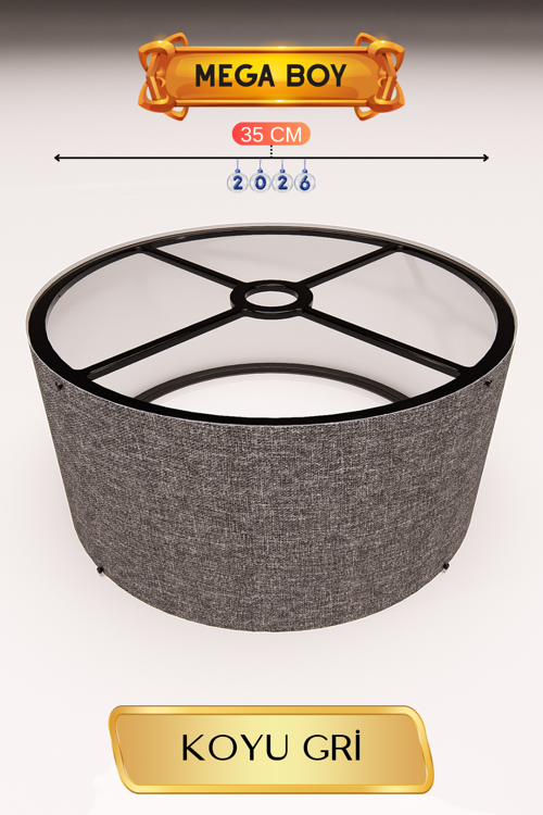 Büro Ev Ofis Hediyesi için 35CM JUMBO Koyu Gri Lambader Başlığı