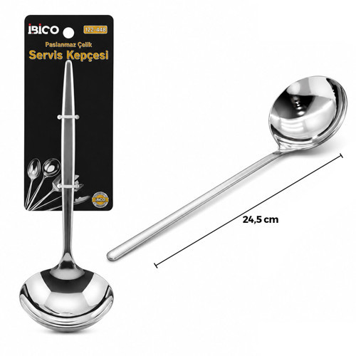 Büro Ev Ofis Mutfağı için 24CM Krom Metal Servis Kepçesi