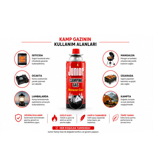 Büro Ev Ofis Kamp Keyfi için 393ML Kamp Gazı Kartuşu