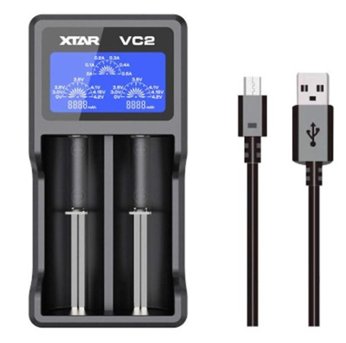 VC2 Evrensel Li-Ion Pil Şarj Cihazı – 2 Yuvalı (KDO)