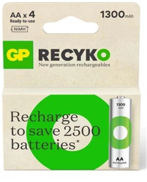 AA 1300 mAh Şarjlı Kalem Pil 4'lü Paket GP130AAHCEMTR-4LÜ (KDO)