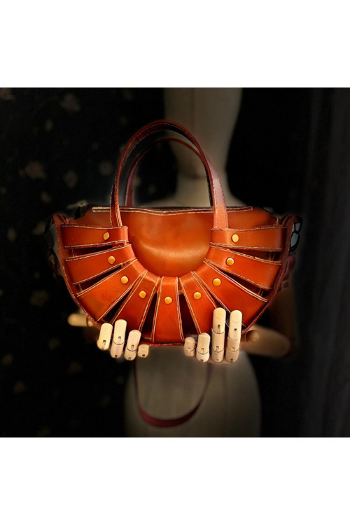 Carıdea El Yapımı Hakiki Deri Çanta, Clutch, El Omuz Çantası V117