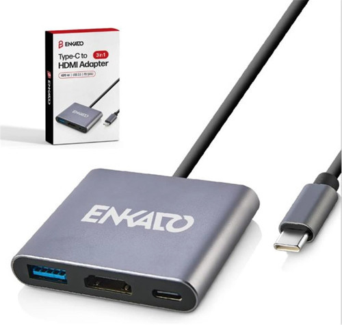 EKD-TP43 TYPCE-C TO 3 İN1 HDMI +PD +USB 3,0 ADAPTÖR (KDO)