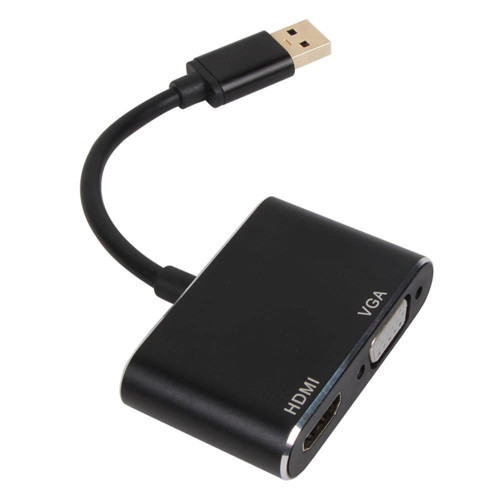 CU322M USB3.0 Erkek To HDMI Dişi + VGA Dişi Çevirici (KDO)