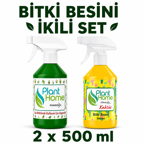 Sıvı Bitki Besini ve Kaktüs Besini Dönüşümlü Bakım Seti 2x500 ml