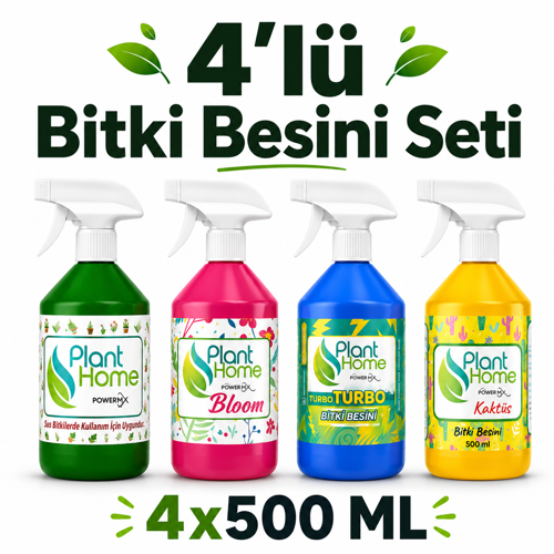 Sıvı Bitki Besini Seti Power Mix Turbo Bloom Kaktüs 4x500 ml