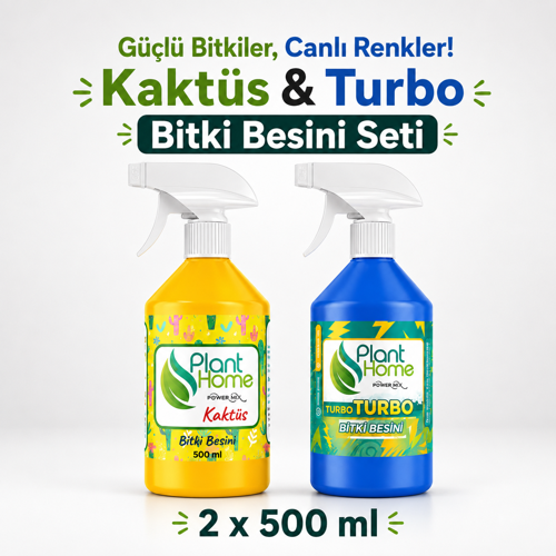 Bitki Besini Seti Turbo ve Kaktüs Kök Gelişim Destekleyici 2x500 ml