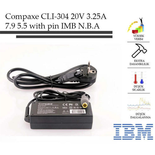 CLI-304 Ibm- 20v-3.25a 7.9-5.5-With Pin Notebook Adaptör (KDO)