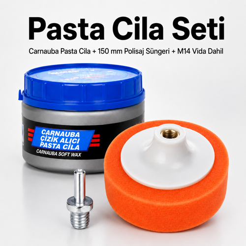 Pasta Cila Seti Çizik Alıcı 150 mm Sünger ve M14 Vida