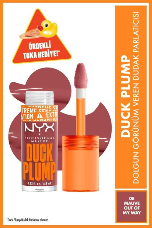 Duck Plump Dolgun Görünüm Veren Dudak Parlatıcısı - 08 Mauve Out Of My Way & Ördekli Toka