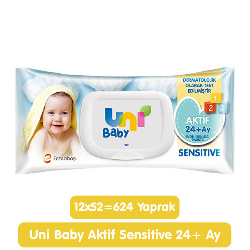 Aktif Sensitive Islak Mendil 12x52 624 Yaprak
