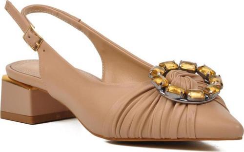 697013 Bej Kadın Abiye Ayakkabı