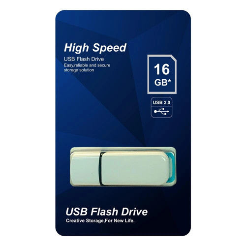 Elba 16GB Plastik Beyaz-Mavi 2.0 USB Flash Bellek (KDO)