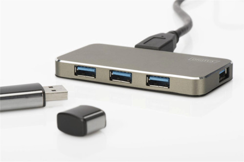 DA-70240-1 4 Port USB 3.0 Hub, 5V-2A güç adaptörü dahil, alüminyumi DA-70240-1 (KDO)